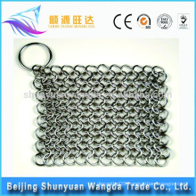 Food grade chain mail cast iron pan scrubber